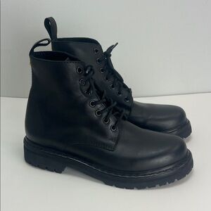 Posco Bota Sur Black Combat Boots Leather Lace Up Mens 9 Comfortable Sustainable